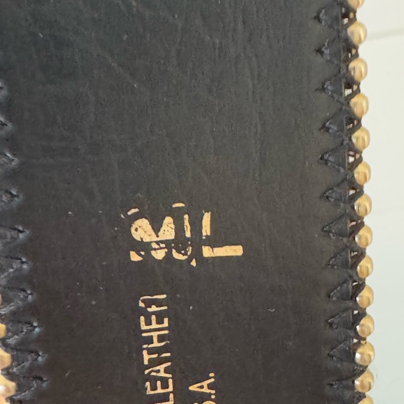 Vintage Belt M/L Tapestry leather Gold Bead Trim Dead stock Absolutely Fresh - Picture 12 of 15